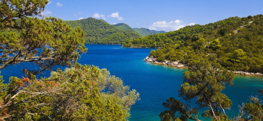 Lake at island Mljet in Croatia