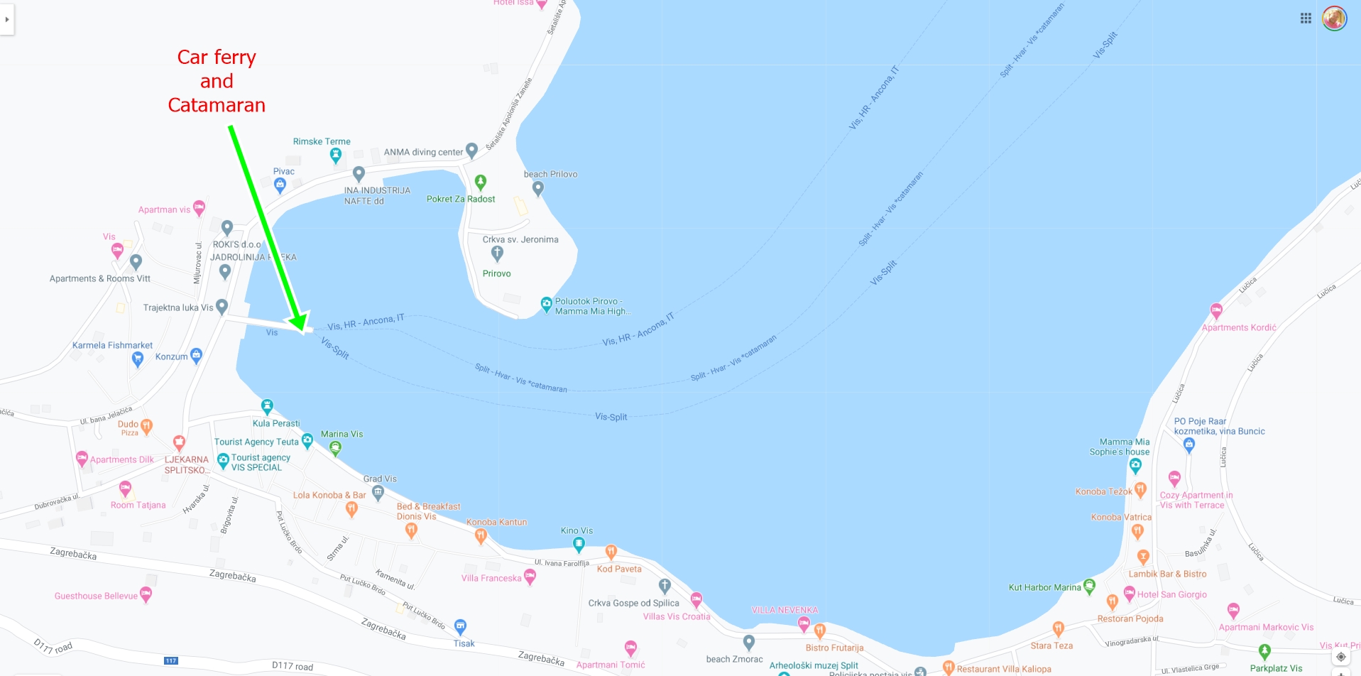 Vis ferry port