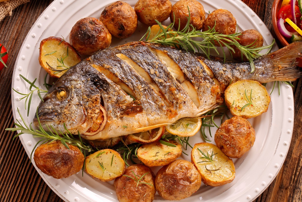 Grilled fish is a common meal on Ugljan